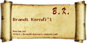 Brandt Kornél névjegykártya