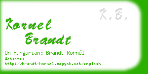 kornel brandt business card